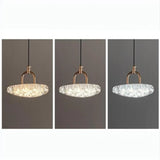 Modern Bedroom Round Clear Acrylic Pendant Light Image - 9