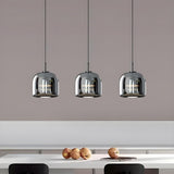 Modern Bedroom Sleek Black Glass Bell Pendant Light Image - 9