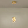 Modern Bedroom Stacked Square Clear Crystal Pendant Light Image - 7