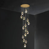 Modern Bedroom Teardrop Glass Crystal Pendant Light Image - 12