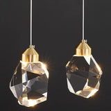 Modern Bedroom Teardrop Glass Crystal Pendant Light Image - 15