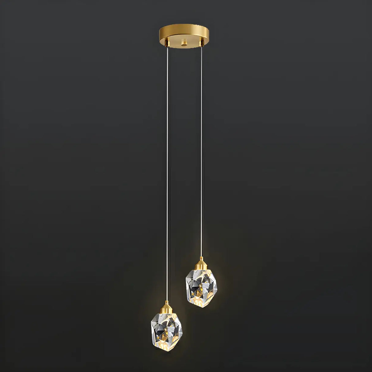 Modern Bedroom Teardrop Glass Crystal Pendant Light Image - 2