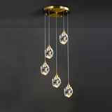 Modern Bedroom Teardrop Glass Crystal Pendant Light Image - 3