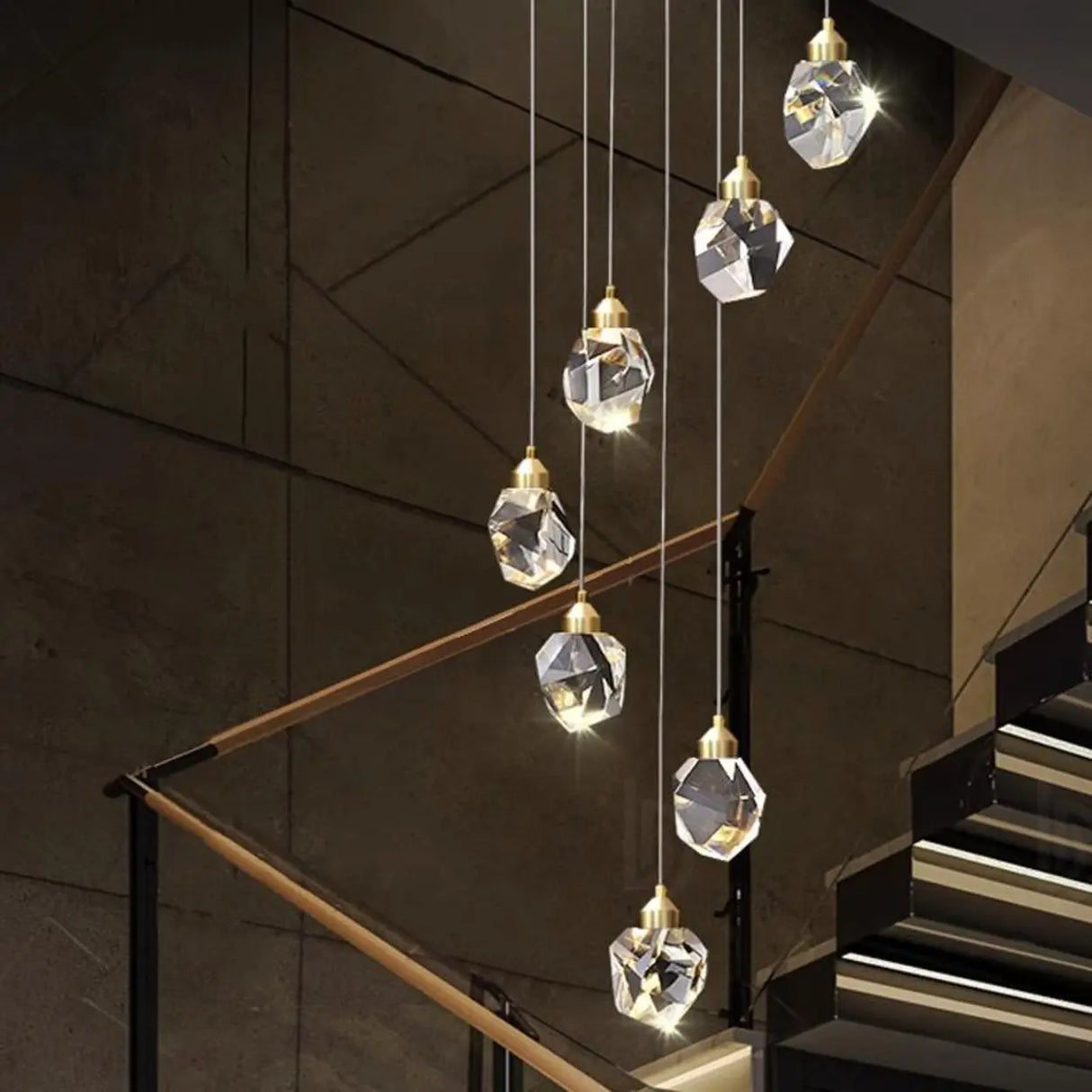 Modern Bedroom Teardrop Glass Crystal Pendant Light Image - 4