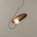 Modern Bedroom Tilted Disc Pendant Light Adjustable Cord Image - 10