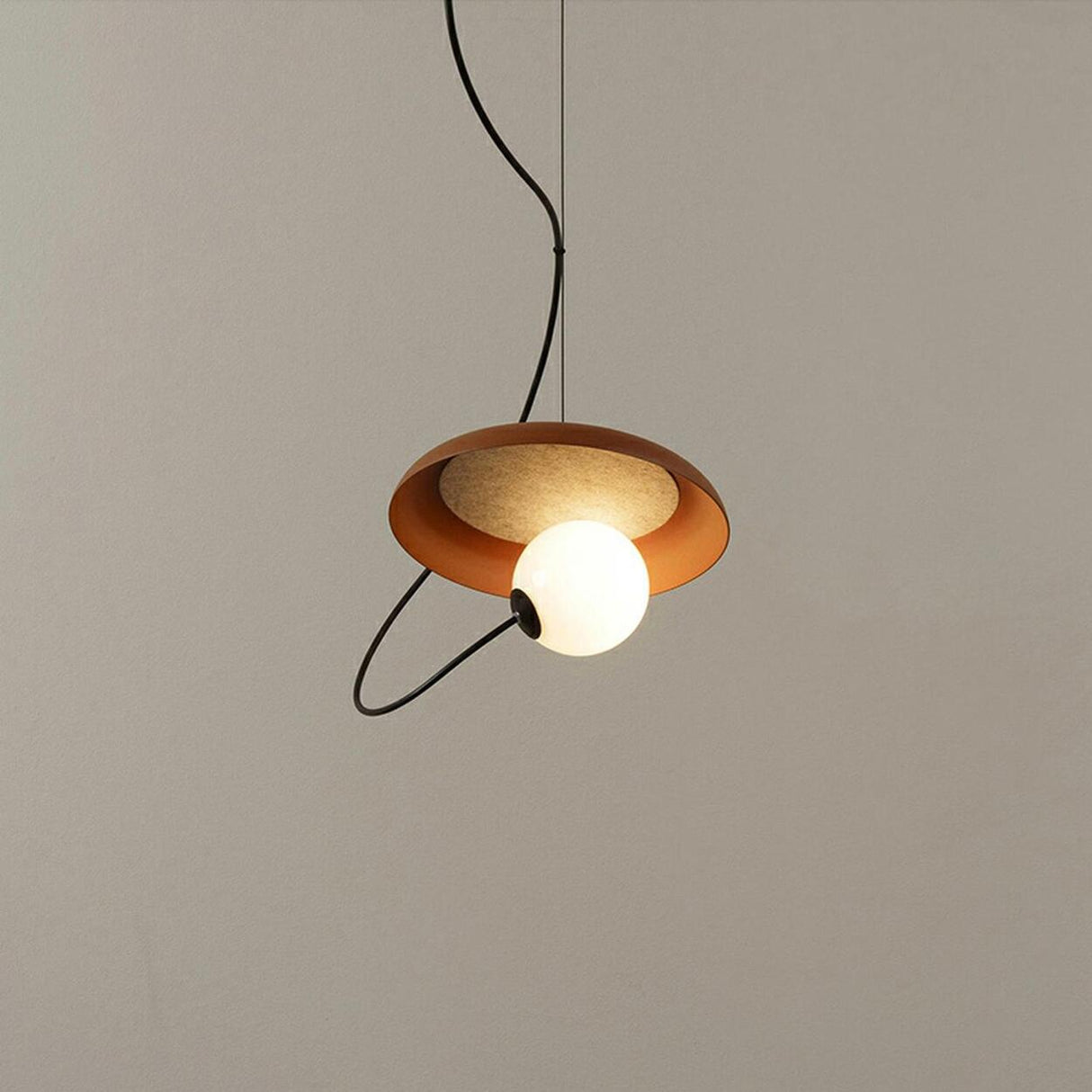 Modern Bedroom Tilted Disc Pendant Light Adjustable Cord Image - 12