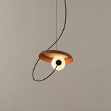 Modern Bedroom Tilted Disc Pendant Light Adjustable Cord Image - 13