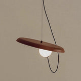 Modern Bedroom Tilted Disc Pendant Light Adjustable Cord Image - 5