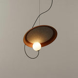 Modern Bedroom Tilted Disc Pendant Light Adjustable Cord Image - 9