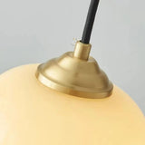 Modern Bedroom Walnut Beige Resin Bell Pendant Light Image - 11