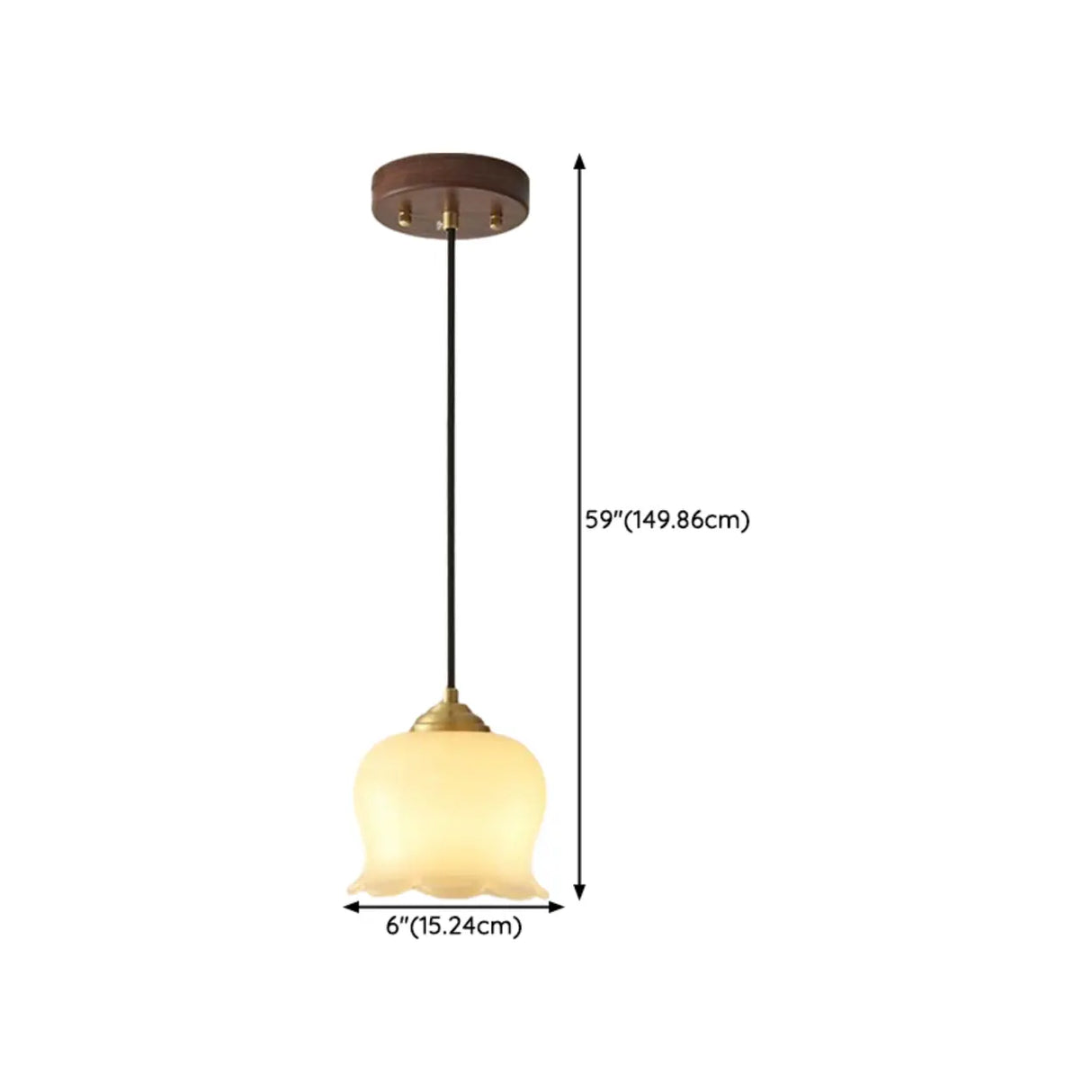 Modern Bedroom Walnut Beige Resin Bell Pendant Light 