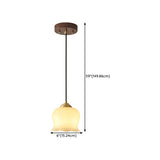 Modern Bedroom Walnut Beige Resin Bell Pendant Light #size