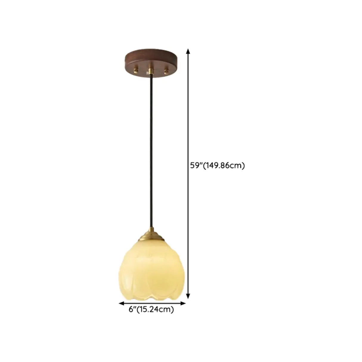 Modern Bedroom Walnut Beige Resin Bell Pendant Light Image - 16