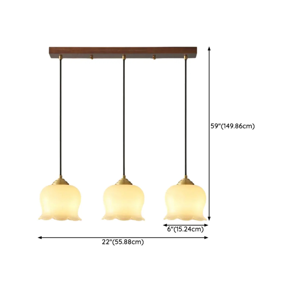 Modern Bedroom Walnut Beige Resin Bell Pendant Light Image - 17