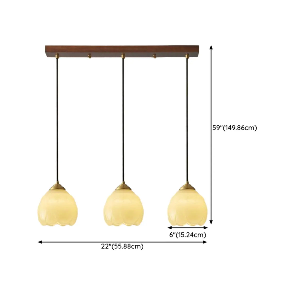 Modern Bedroom Walnut Beige Resin Bell Pendant Light Image - 18