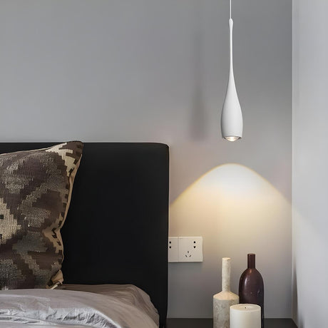 Modern Bedroom White Acrylic Teardrop Pendant Light Image - 1