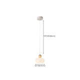 Modern Bedroom White Drum Pendant Light Adjustable Height #size