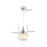 Modern Bedroom White Glass Teardrop Chrome Pendant Light #size