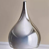 Modern Bedroom White Glass Teardrop Chrome Pendant Light Image - 8