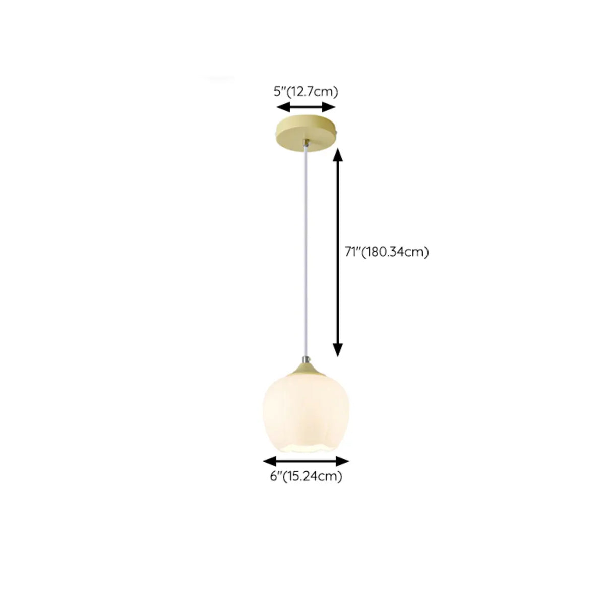 Modern Bedroom White Globe Round Glass Pendant Light 