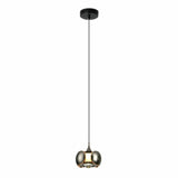 Modern Bedroom White Metal Drum Round Glass Pendant Light Image - 7