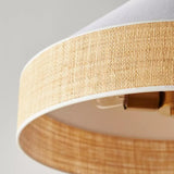 Modern Bedroom White Woven Fabric Cane Pendant Light Image - 10