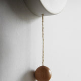 Modern Bedroom Wood Dome Wall Sconce with Pull Chain Image - 11