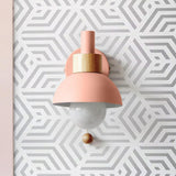 Modern Bedroom Wood Dome Wall Sconce with Pull Chain Image - 4