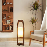 Modern Bedside Barrel Wooden Frame Floor Lamp Image - 11