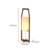 Modern Bedside Barrel Wooden Frame Floor Lamp #size