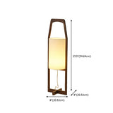 Modern Bedside Barrel Wooden Frame Floor Lamp Image - 13