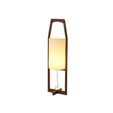 Modern Bedside Barrel Wooden Frame Floor Lamp Image - 5