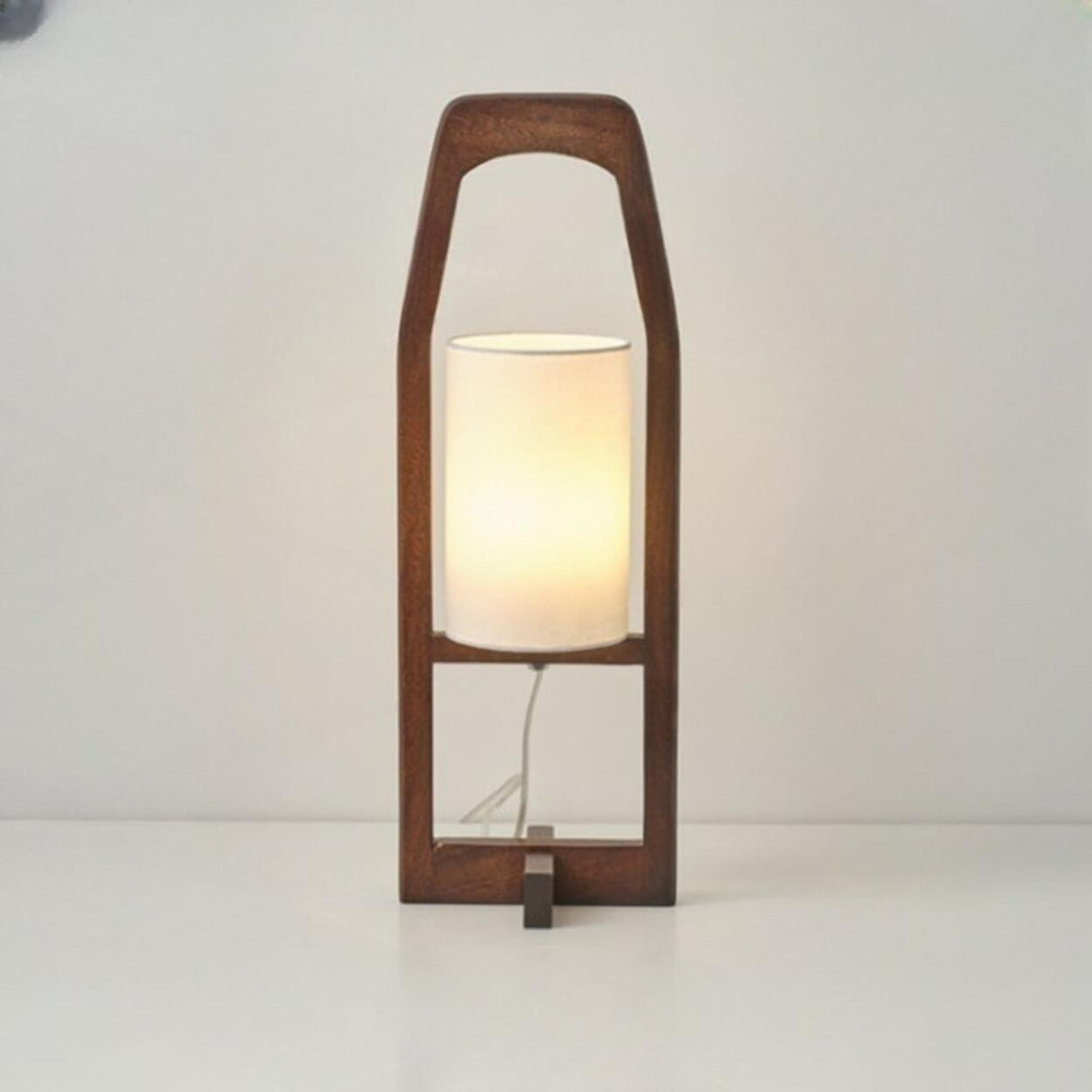 Modern Bedside Barrel Wooden Frame Floor Lamp Image - 7