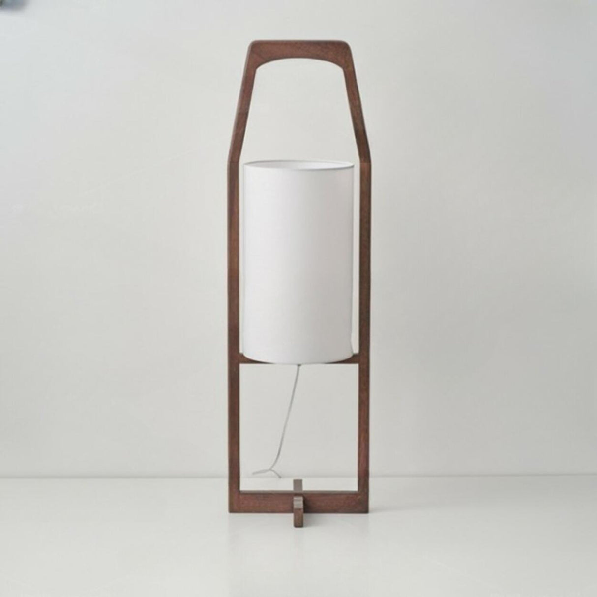 Modern Bedside Barrel Wooden Frame Floor Lamp Image - 8