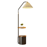 Modern Bedside Globe Metal Floor Lamp with Storage Image - 10