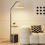 Modern Bedside Globe Metal Floor Lamp with Storage Image - 7