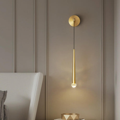 Modern Bedside Linear Pendant Crystal Wall Sconce Image - 1