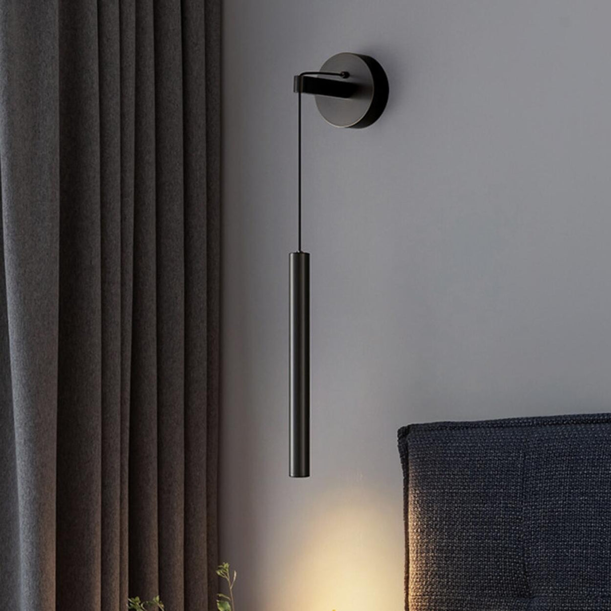 Modern Bedside Linear Pendant Crystal Wall Sconce Image - 3