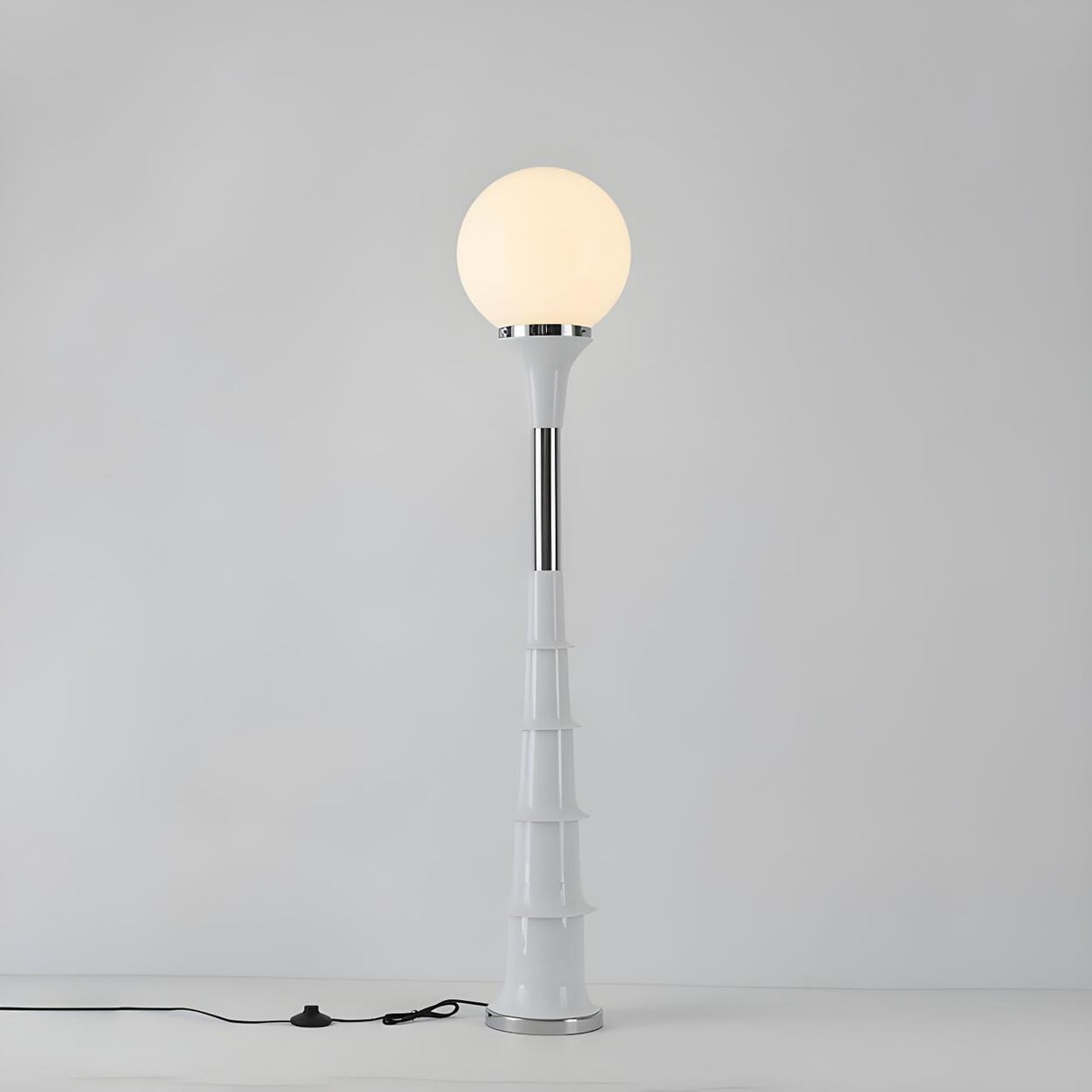 Modern Bedside Metal Space Age Murano Floor Lamp Image - 3