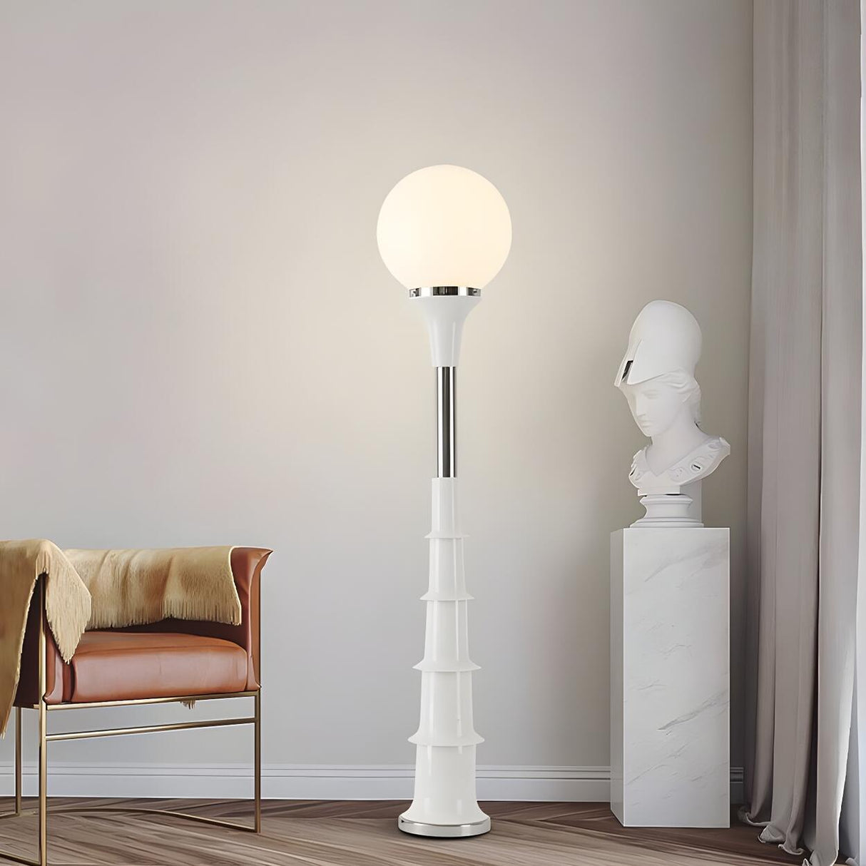 Modern Bedside Metal Space Age Murano Floor Lamp Image - 4