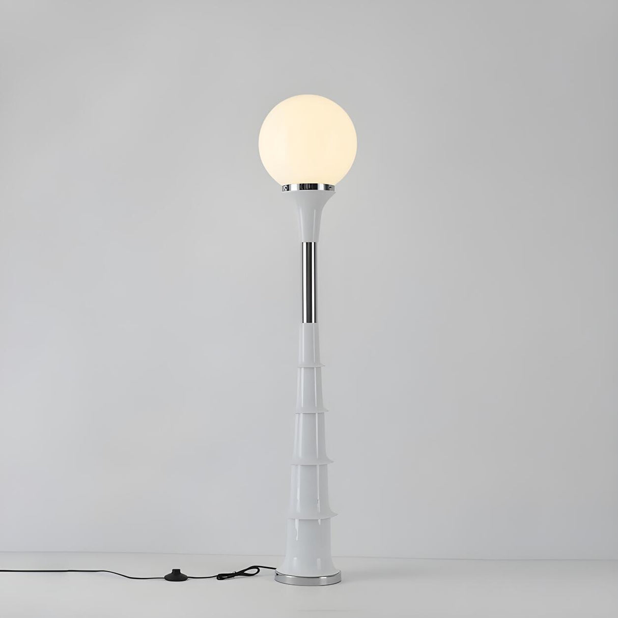 Modern Bedside Metal Space Age Murano Floor Lamp Image - 7