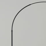 Modern Bedside Round and Black Arched Floor Lamp Image - 6