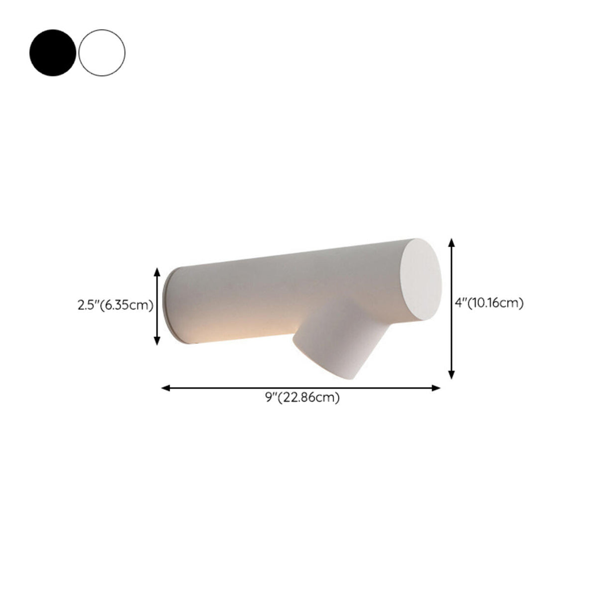 Modern Bedside White Cylindrical Metal Wall Sconce 