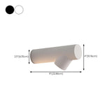 Modern Bedside White Cylindrical Metal Wall Sconce #size