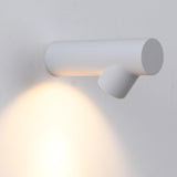 Modern Bedside White Cylindrical Metal Wall Sconce Image - 7