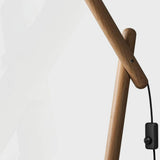 Modern Beige Barrel Wooden Adjustable Floor Lamp Image - 9