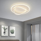 Modern Beige Circle LED Flush Mount Ceiling Light Image - 10