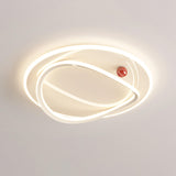 Modern Beige Circle LED Flush Mount Ceiling Light Image - 12