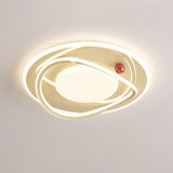 Modern Beige Circle LED Flush Mount Ceiling Light Image - 13