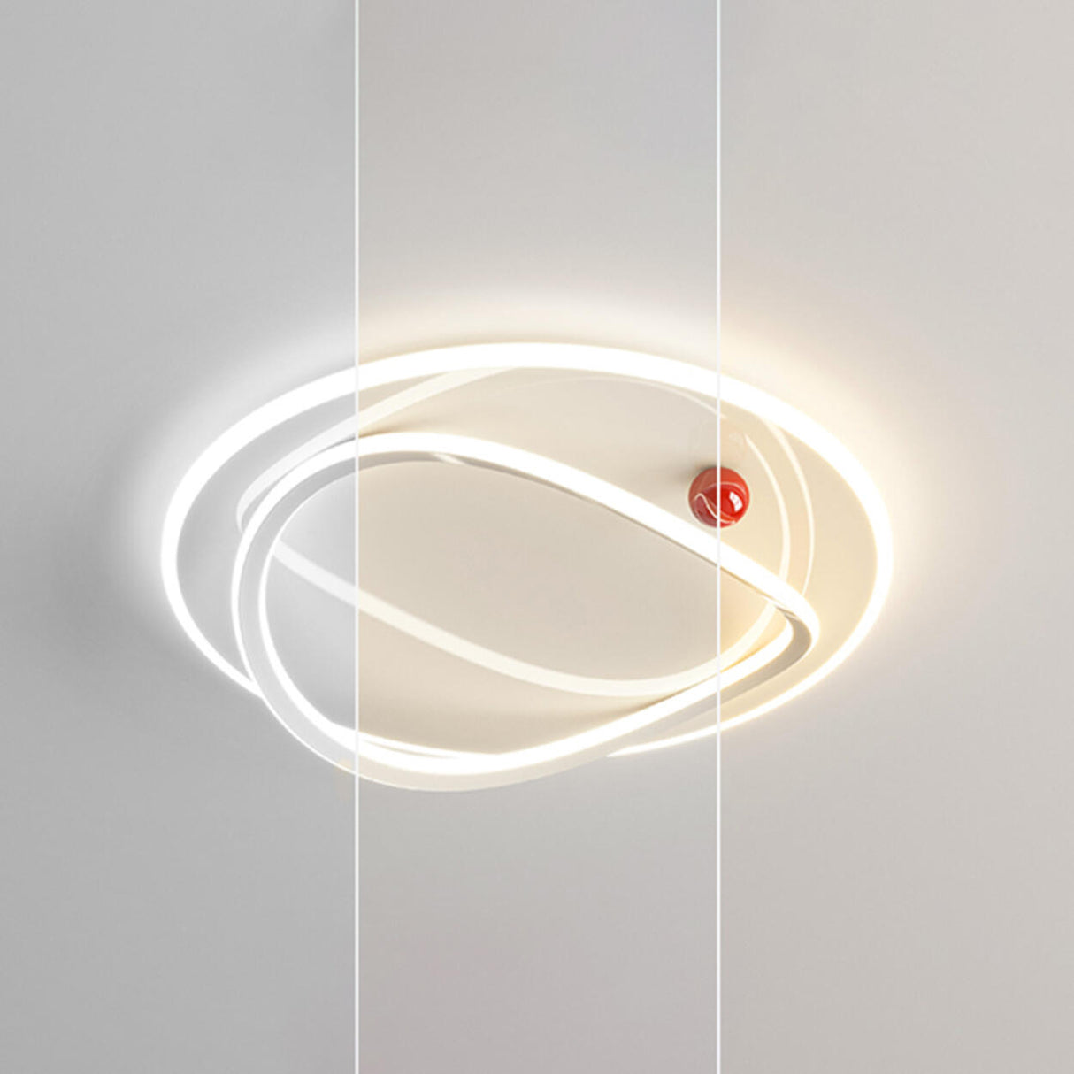 Modern Beige Circle LED Flush Mount Ceiling Light Image - 6